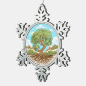 Ornement Flocon De Neige Olive tree Symbole de paix dans la Palestine libre (Vue impression)