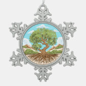 Ornement Flocon De Neige Olive tree Symbole de paix dans la Palestine libre (Devant)