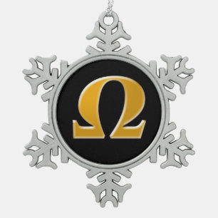 Ornement Flocon De Neige Oméga grecque d'or - Symbole de la résistance