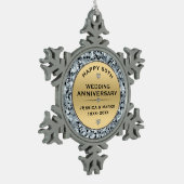 Ornement Flocon De Neige Or & diamants blancs 50e anniversaire du mariage (Gauche)