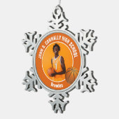 Ornement Flocon De Neige Orange Basketball Player Photo Keepsake Gift (Vue impression)