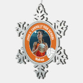 Ornement Flocon De Neige Orange Volleyball Player Photo High School (Vue impression)