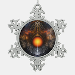Ornement Flocon De Neige Orbe de rêve Fractage Art Pewter Snowflake Ornamen