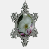 Ornement Flocon De Neige Orchidées blanches et violettes (Gauche)