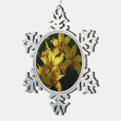 Ornement Flocon De Neige Orchidées Jaunes Sunlit Floral (Vue impression)