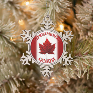 Ornement Flocon De Neige Organisation du drapeau du Canada Ornement de Noël