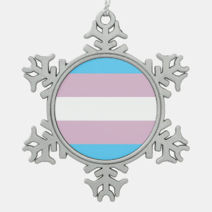 Ornement Flocon De Neige Ornement de drapeau de transsexuel (flocon de