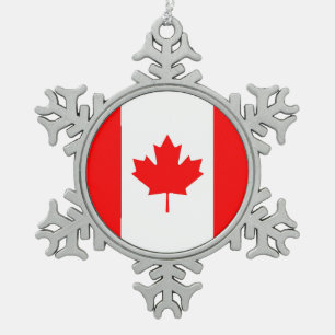 Ornement Flocon De Neige Ornement de flambeau de neige avec drapeau du Cana