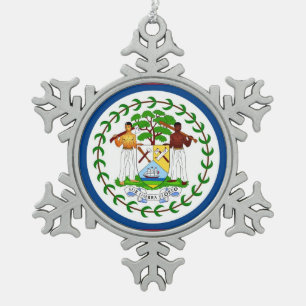 Ornement Flocon De Neige Ornement de flocons de neige avec drapeau du Beliz