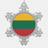 Ornement de flocons de neige avec drapeau lituanie
