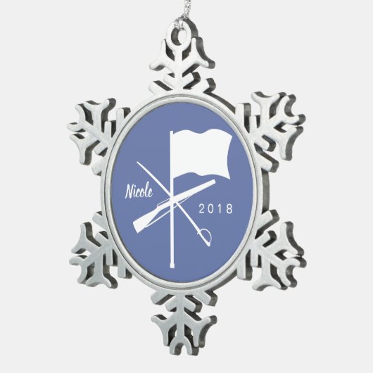 Ornement Flocon De Neige Ornement de garde du drapeau (Vue impression)