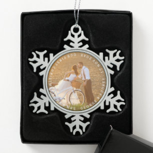Ornement Flocon De Neige Ornement de M. et de Mme First Christmas Wedding