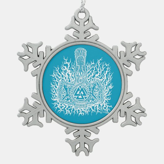 Ornement Flocon De Neige Ornement de Mjolnir - de Valknut (Devant)