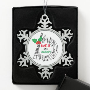 Ornement Flocon De Neige Ornement de Noël de la bande Marching Clarinet