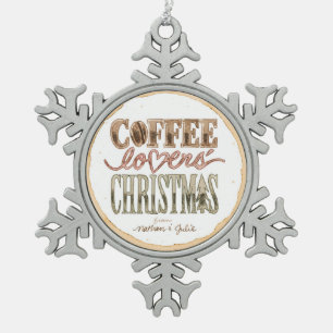 Ornement Flocon De Neige Ornement de Noël des amateurs de café en eau dou