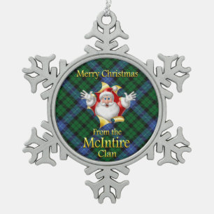 Ornement Flocon De Neige Ornement de Noël du clan écossais McIntire