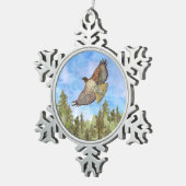 Ornement Flocon De Neige Ornement de Noël Oiseau-Hawk (Vue impression)