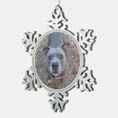 Ornement Flocon De Neige Ornement de Noël pitbull adorable (Vue impression)