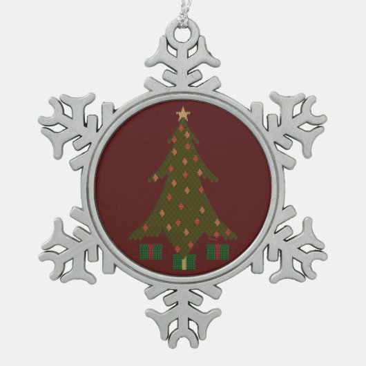 Ornement Flocon De Neige Ornement de Noël Premium Quilé (Devant)