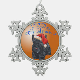 Ornement Flocon De Neige Ornement de Noël Terrier Écossais