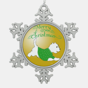 Ornement Flocon De Neige Ornement de Noël Westie