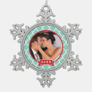 Ornement Flocon De Neige Ornement de souvenir de mariage personnalisé