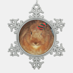 Ornement Flocon De Neige Ornement désapprobateur de lapin