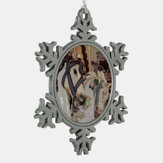 Ornement Flocon De Neige Ornement d'étain de conception de chevaux de (Gauche)