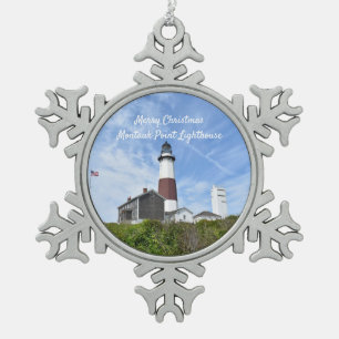 Ornement Flocon De Neige Ornement du phare de Montauk Point