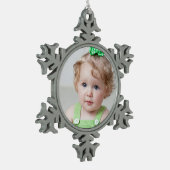 Ornement Flocon De Neige Ornement fait sur commande de photo (Gauche)