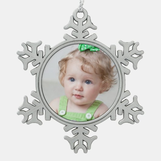 Ornement Flocon De Neige Ornement fait sur commande de photo (Devant)