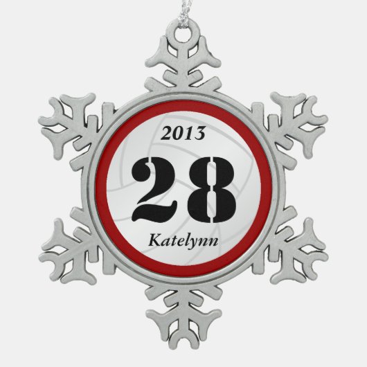 Ornement Flocon De Neige Ornement fait sur commande de volleyball de (Devant)