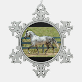 Ornement Flocon De Neige Ornement gris de Noël d'étalon de Mangalarga