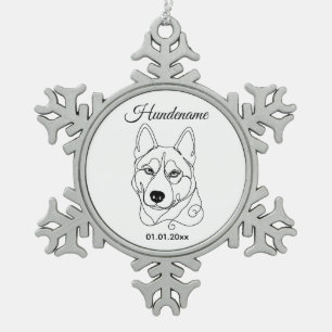 Ornement Flocon De Neige Ornement personnalisé de Noël en forme de Husky
