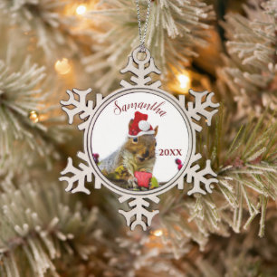 Ornement Flocon De Neige Ornement personnalisé des écureuils de Noël