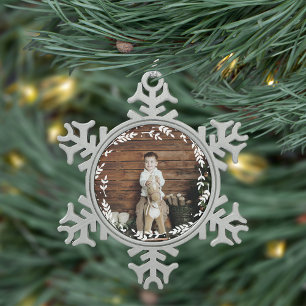 Ornement Flocon De Neige Ornement photo de couronne rustique