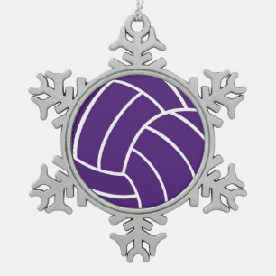 Ornement Flocon De Neige Ornement pourpre de volleyball