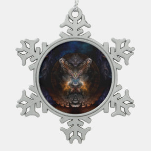 Ornement Flocon De Neige Orthricon Fractal Art Pewter Snowflake Ornament