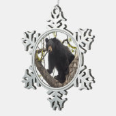 Ornement Flocon De Neige Ours noir Escalade (Vue impression)