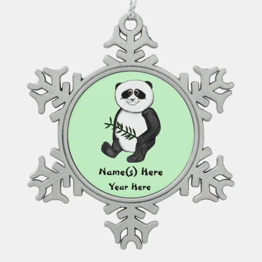 Ornement Flocon De Neige Ours Panda Trop mignon (Devant)