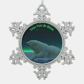 Ornement Flocon De Neige Ours polaire à bord de glace (Devant)