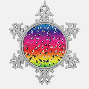 Ornement Flocon De Neige Paisley Rainbow