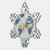 Ornement Flocon De Neige Paix mondiale (Vue impression)