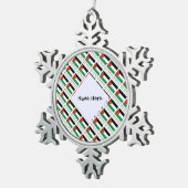 Ornement Flocon De Neige Palestine Drapeau palestinien en noir (Vue impression)