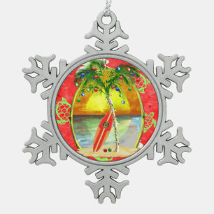 Ornement Flocon De Neige Palmier tropical de Noël