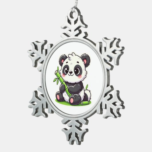 Ornement Flocon De Neige Panda | Ivaniby (Vue impression)