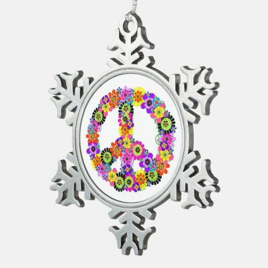 Ornement Flocon De Neige Panneau de paix (Vue impression)