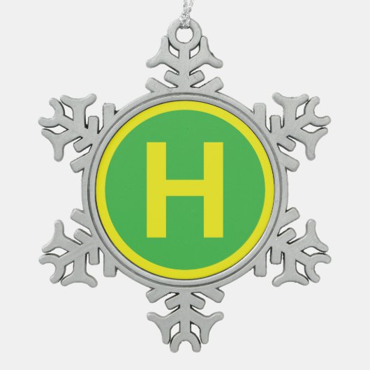 Ornement Flocon De Neige Panneau héliport (Devant)