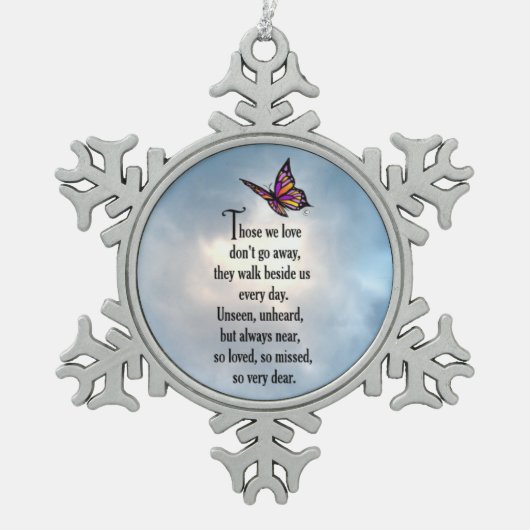 Ornement Flocon De Neige Papillon "ainsi aimé " (Devant)