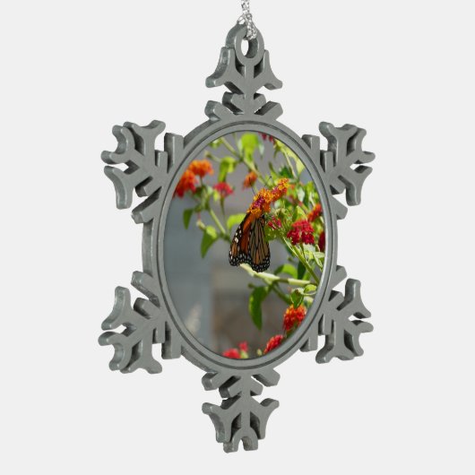 Ornement Flocon De Neige Papillon monarque sur le papillon rouge Bush (Gauche)